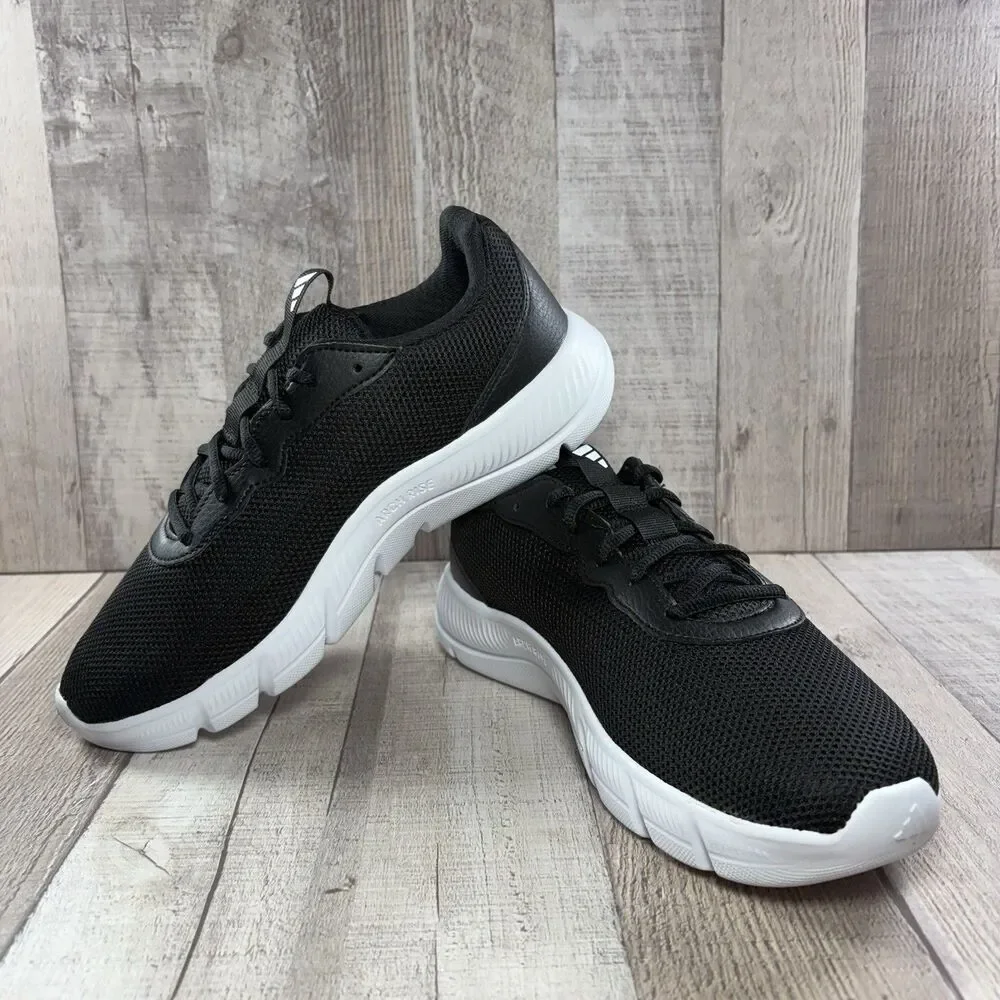 Adidas Cloudfoam Flex Women's Size 7 Wide Fit Running Shoes Athletic Black White